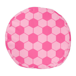 Pink soccer print pouf