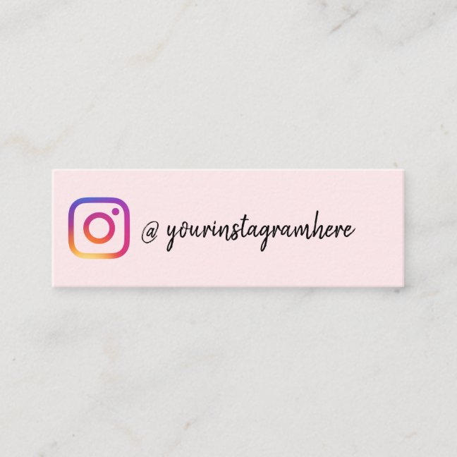 Pink Social Media Influencer Instagram Mini Business Card