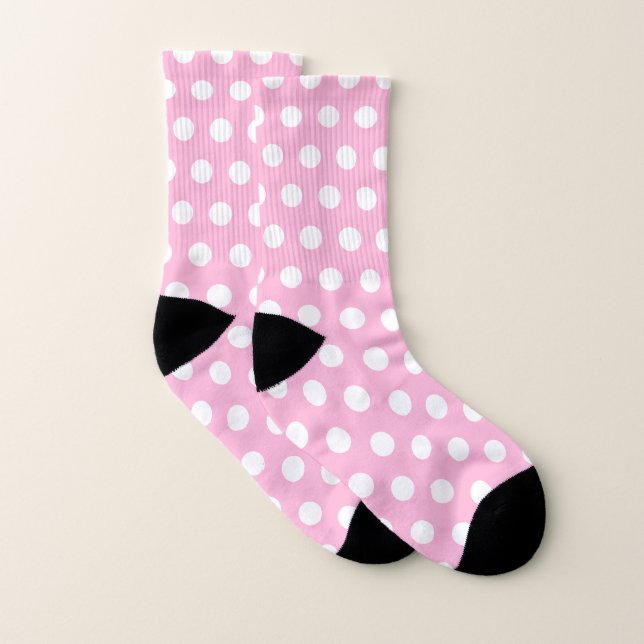 Pink Socks with White Polka Dots (Pair)