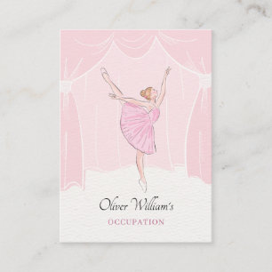 Pink soft ballerina ballet  business card