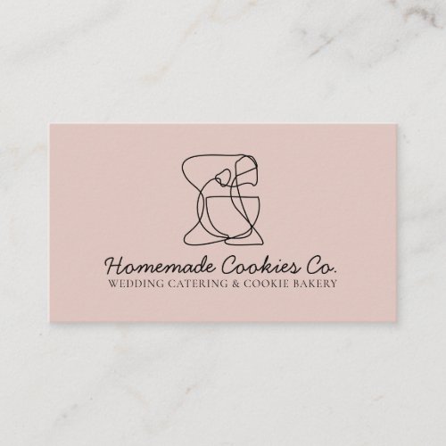 Pink Soft Blush Homemade Food Bakery Cook Business Card