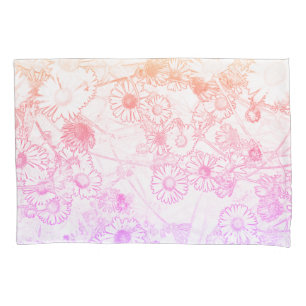 Pink soft daisy pattern pillow case