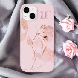 Pink Soft Floral Personalized  iPhone 13 Case