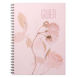 Pink Soft Floral Personalized  Notebook