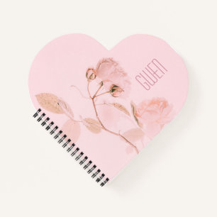 Pink Soft Floral Personalized Notebook