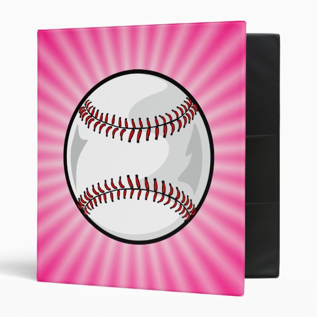 Pink Softball 3 Ring Binder (Front/Inside)