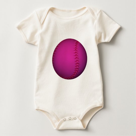 Pink Softball Baby Bodysuit