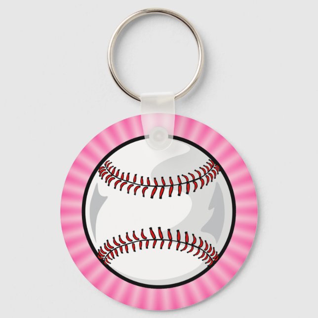 Pink Softball Keychain (Front)