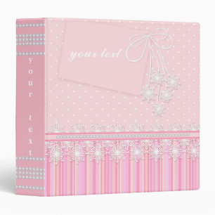 Pink, solid and striped, for girl . 3 ring binder