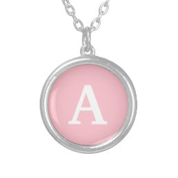 Pink Solid Color Add Your Initial Necklace