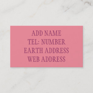 Pink solid color business card
