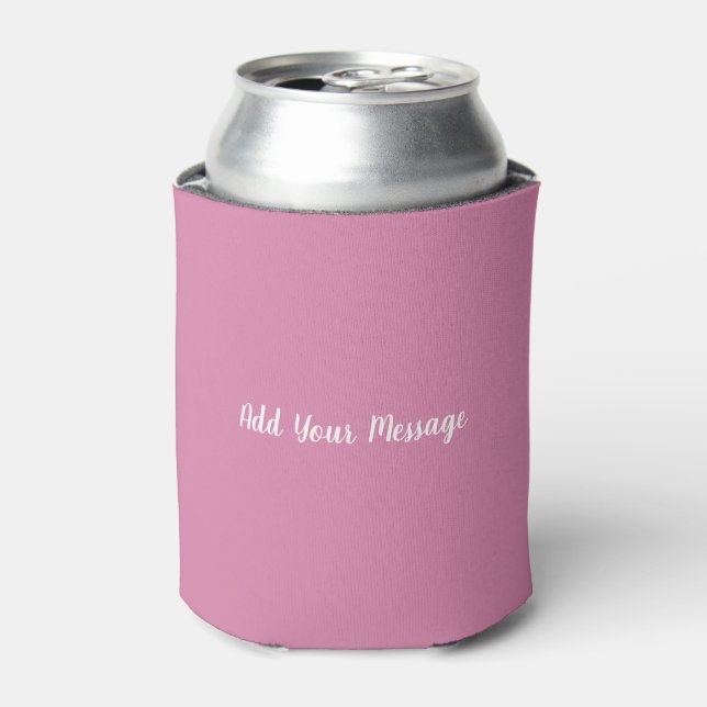 Pink Solid Color Can Cooler (Can Front)