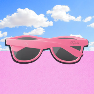 pink solid color monogrammed