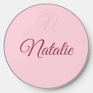 pink solid color monogrammed Wireless Charger