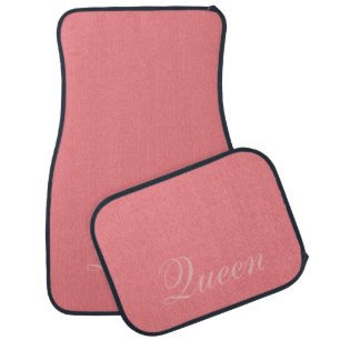Pink solid color Queen plain classic Car Floor Mat