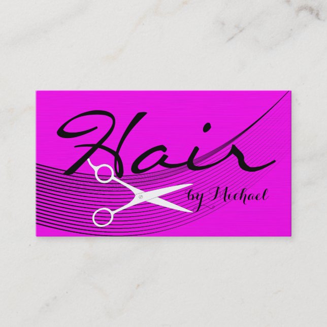 Pink Solid Hair Stylist Appointment #4 Card (Front)