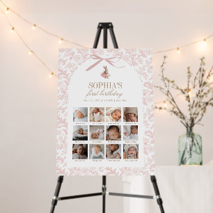Pink Some Bunny 12 Month Photo Milestone Foam Board