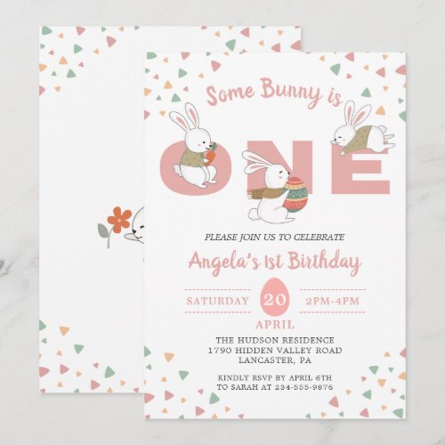 Pink Some Bunny is One Easter First Birthday