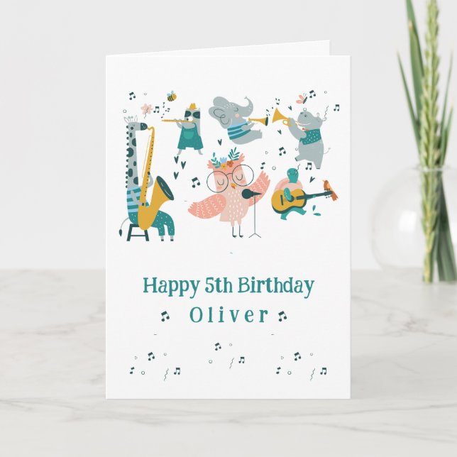 Pink Songbird with Animal Band Card (Front)