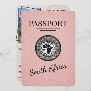 Pink South Africa Passport Save The Date
