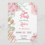 Pink Spa Party Invitation for Girl&#39;s 7th Birthday