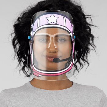 Pink Space Astronaut Helmet With Mic Face Shield by Ricaso_Designs at Zazzle