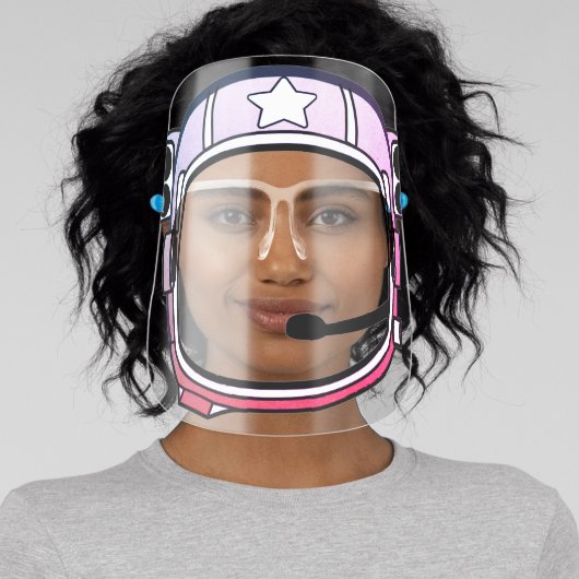 Pink Space Astronaut Helmet With Mic Face Shield (Insitu)