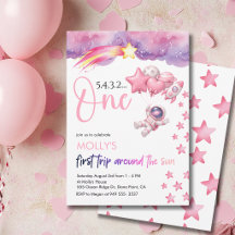 Pink Space First Trip Around the Sun Birthday