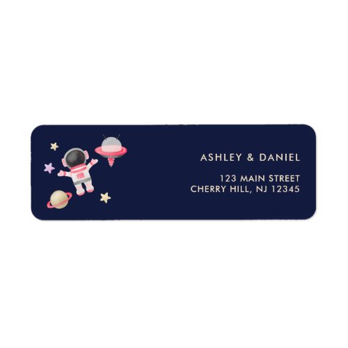 Pink Space Galaxy Birthday Return Address Label