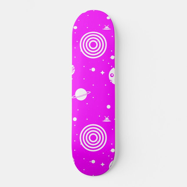 Pink Space Stuff Skateboard (Front)