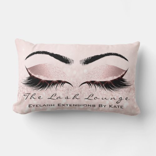 Pink Spark Glitter Makeup Lash Eye Princess Girly Lumbar Pillow