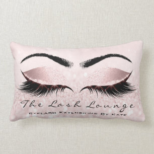Pink Spark Glitter Makeup Lash Eye Princess Girly Lumbar Pillow