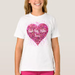Pink sparking glitter heart  best big sister ever T-Shirt