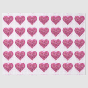 Pink sparking glitter heart love tissue paper