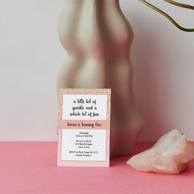 Pink Sparkle Birthday Invitation (Creator Uploaded)