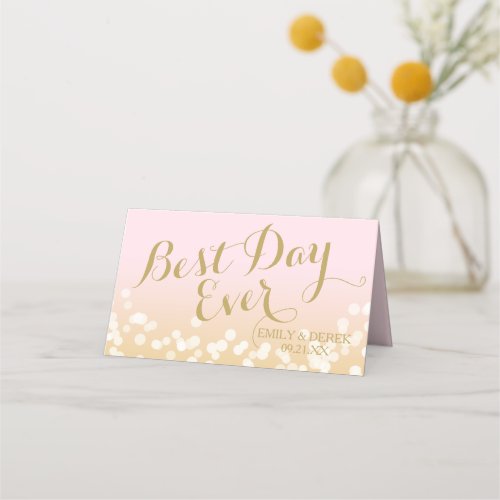 Pink Sparkle Bohek Place Card