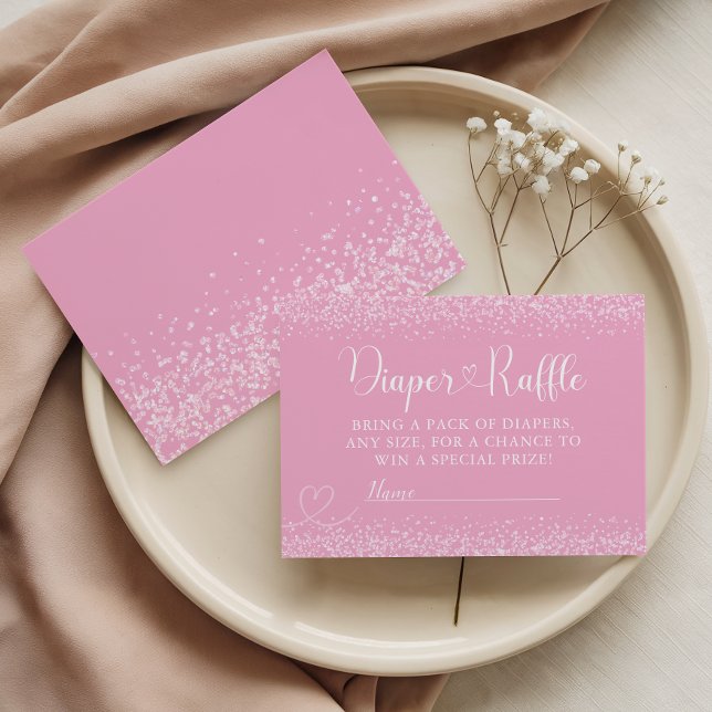 Pink Sparkle Books for Baby Heart Script Enclosure Card (Creator Uploaded)