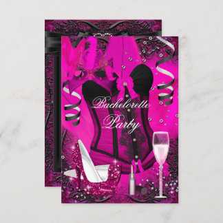 Pink Sparkle Celebration Bachelorette Invitation