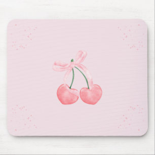Pink Sparkle Cherry Ribbon Mouse Pad
