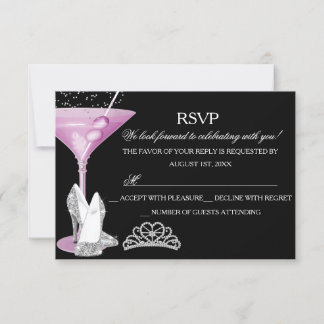 Pink Sparkle Cocktail Bachelorette Party RSVP