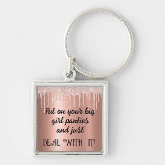 Pink Sparkle Drips-Big Girl Panties-Deal With It! Keychain