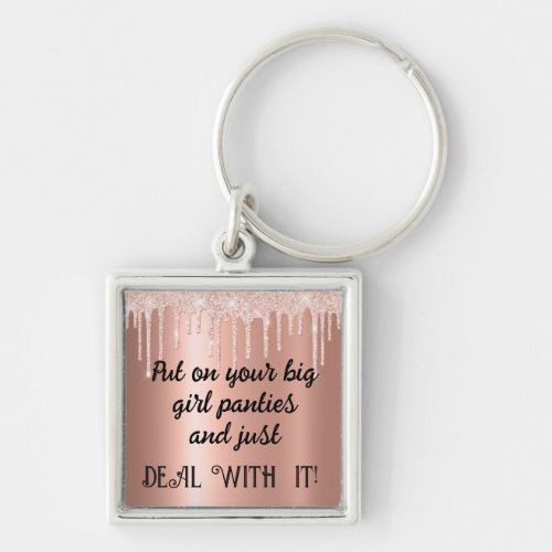 Pink Sparkle Drips_Big Girl Panties_Deal With It Keychain