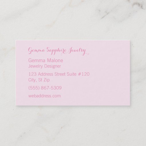 Pink Sparkle Gem Jeweler Business Card | Zazzle