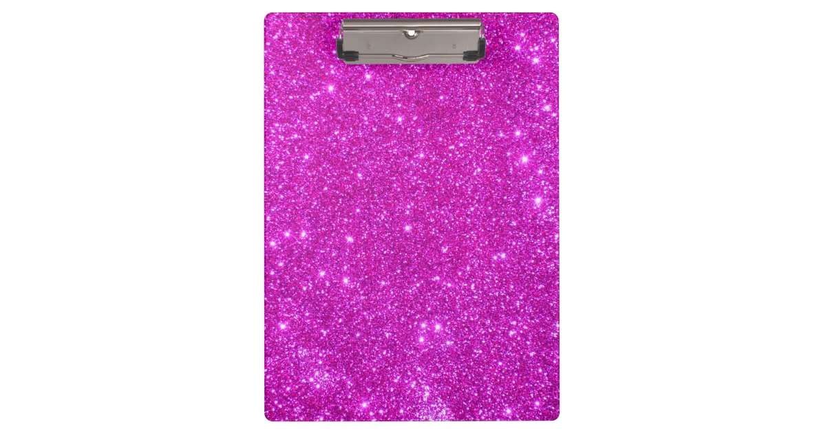 Pink Sparkle Glitter Girly Clipboard 3 Zazzle