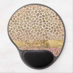 Pink Sparkle Gold Leopard Print         Gel Mouse Pad