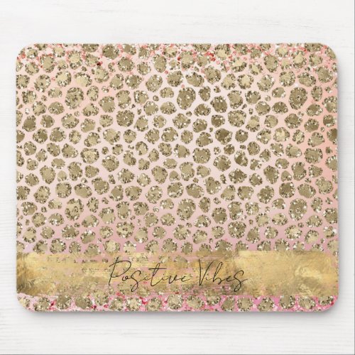 Pink Sparkle Gold Leopard Print         Mouse Pad
