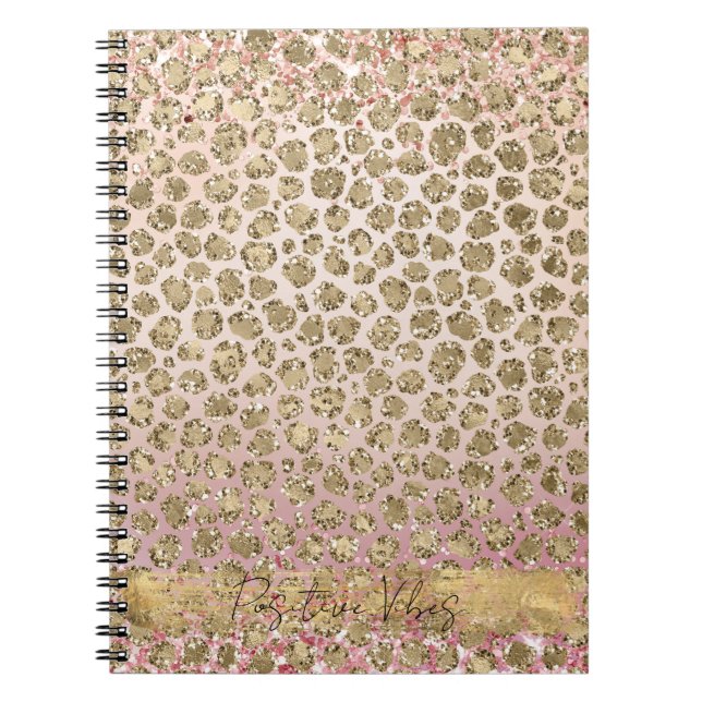 Pink Sparkle Gold Leopard Print        Notebook (Front)
