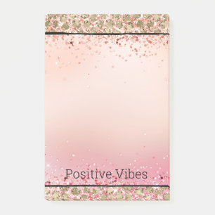 Pink Sparkle Gold Leopard Print Post-it Notes