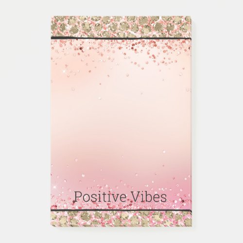 Pink Sparkle Gold Leopard Print      Post_it Notes