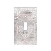 Pink Sparkle Heart Mason Jar & Sparkle Lights Glam